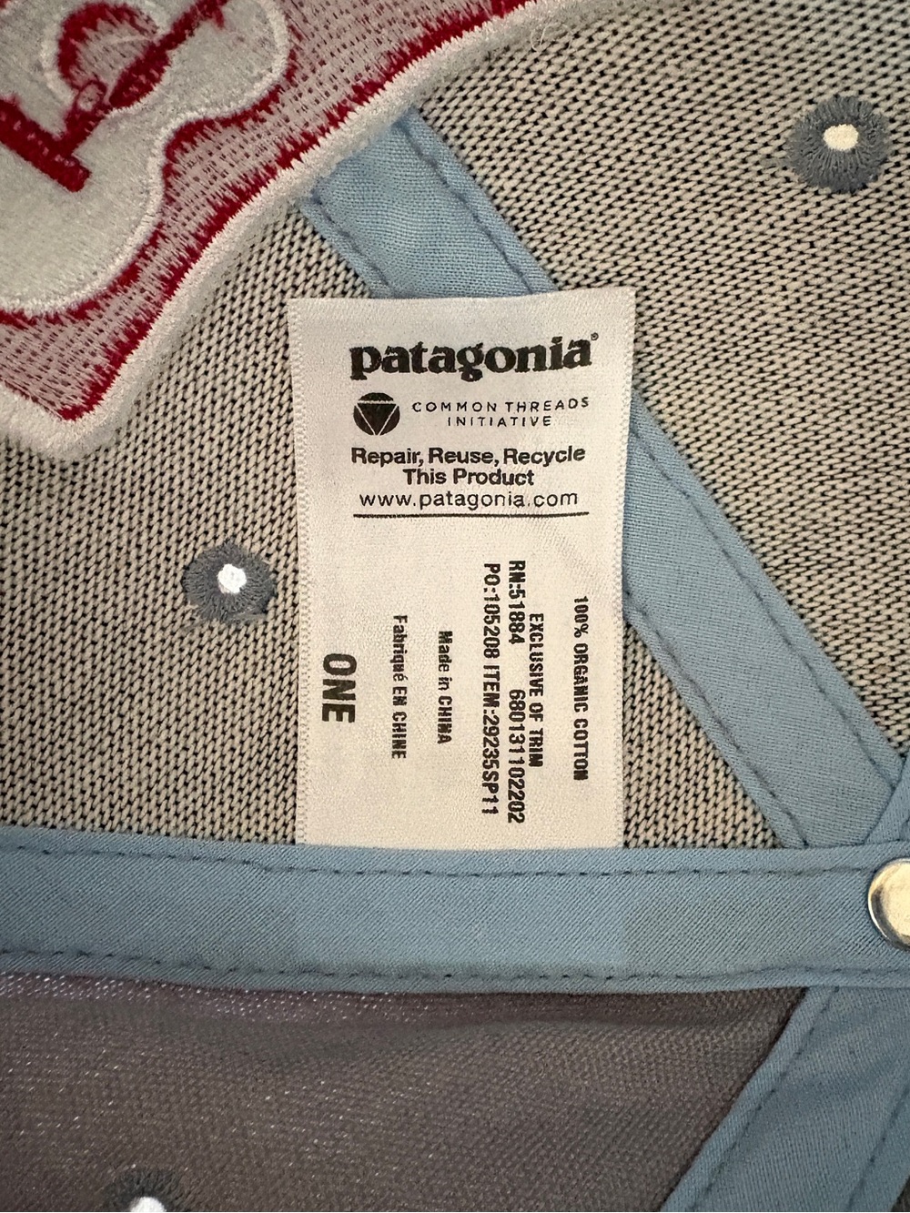 SOLD Patagonia Live Simply Guitar Roger That Hat Gray Organic Cotton 6 Panel NWT - Picture 5 of 8